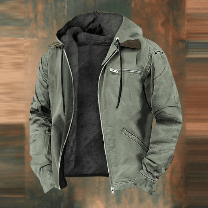 Herren Leder Winterjacke mit Kapuze und Reißverschluss – Robuster Urbaner Stil für Kalte Tage 6