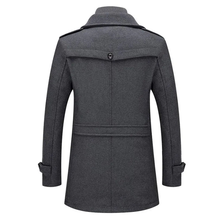 Herren Mantel Lang Schwarz – Eleganter, Winddichter Herrenmantel für Business und Freizeit, Zeitloses Design, Hochwertige Verarbeitung 2