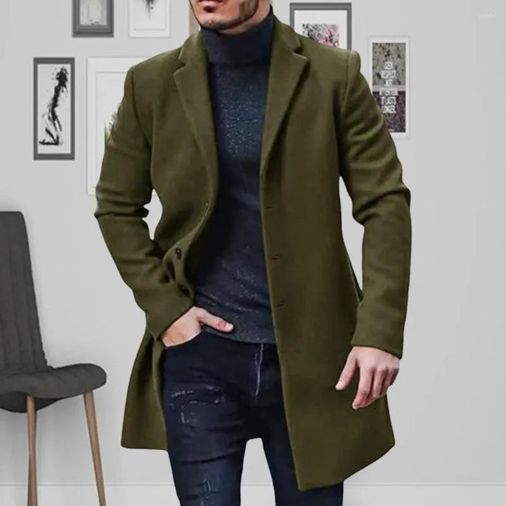 Herren Mantel Lang Schwarz für Winter mit Wärmeschutz und Modernem Schnitt – Stilvoller Herrenmantel für Kalte Tage 2