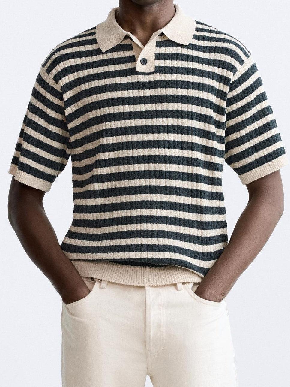 Herren Poloshirt - Klassisches Gestreiftes Strickpolo für Stil und Komfort, Zeitloses Design, Perfekt für Freizeit und Büro 1