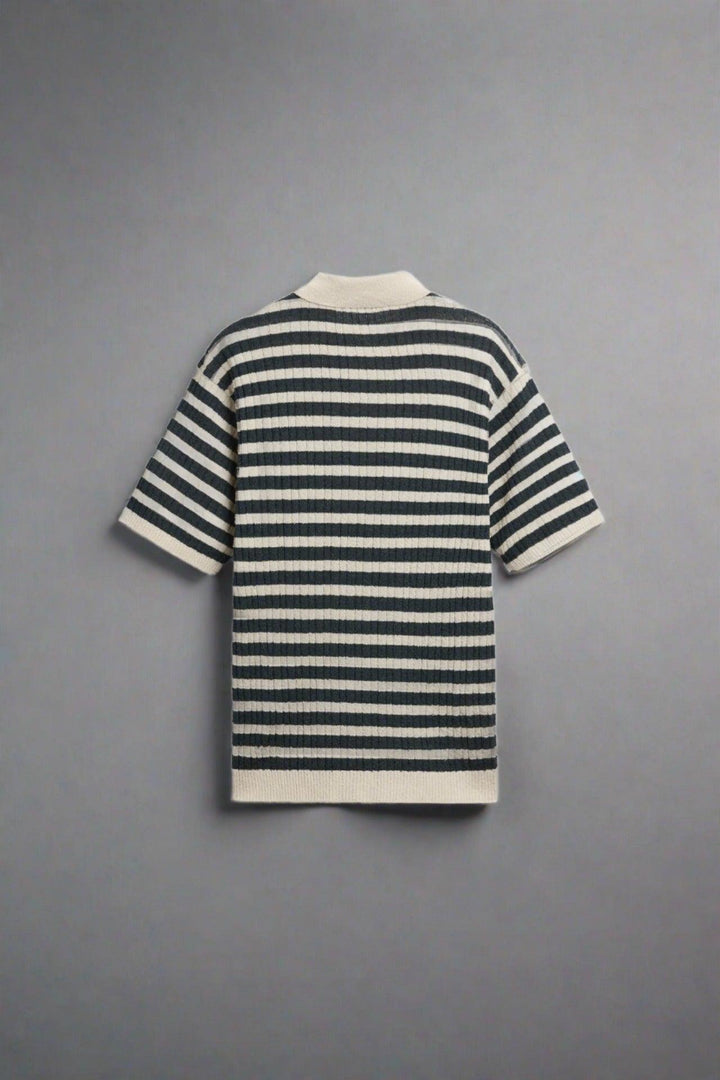 Herren Poloshirt - Klassisches Gestreiftes Strickpolo für Stil und Komfort, Zeitloses Design, Perfekt für Freizeit und Büro 3