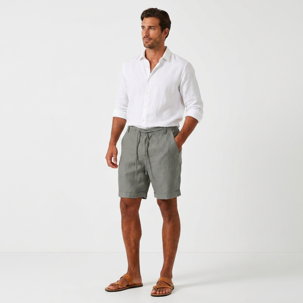 Herren Shorts mit Kordelzug und geradem Schnitt für Sommerkomfort 3