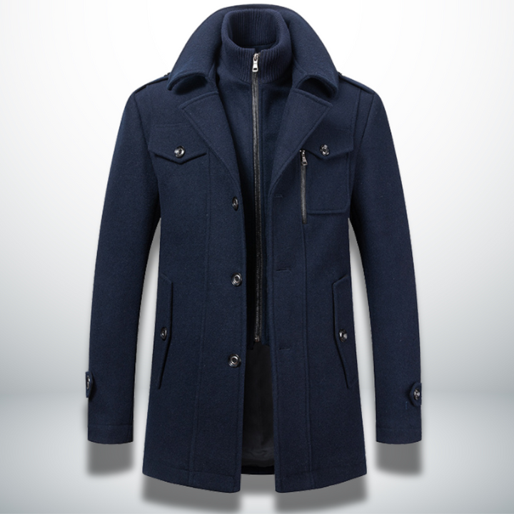 Herren Smart-Casual Mantel mit Knopfverschluss Eleganter Alltagsmantel für Büro und Freizeit 0