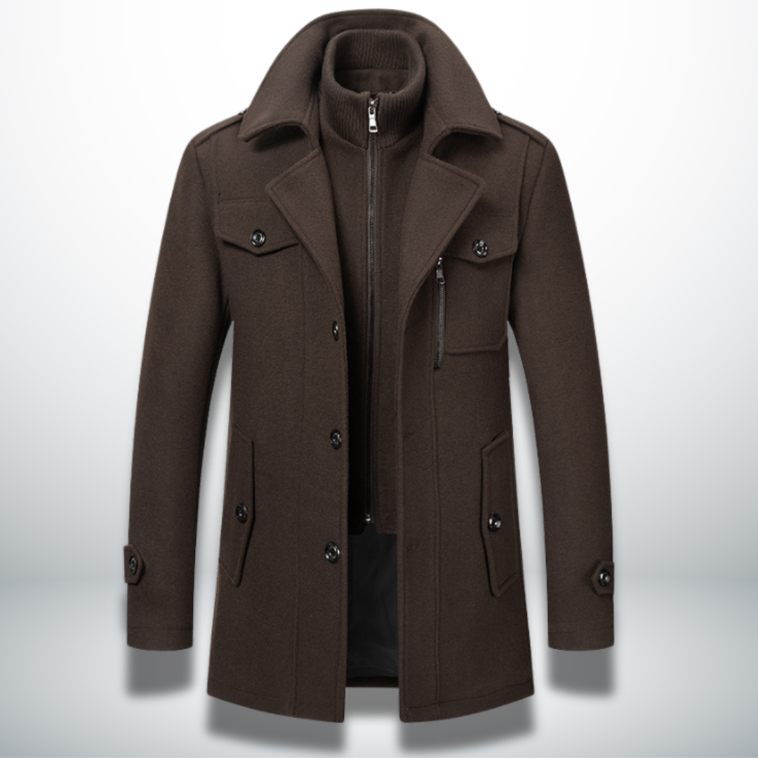 Herren Smart-Casual Mantel mit Knopfverschluss Eleganter Alltagsmantel für Büro und Freizeit 4