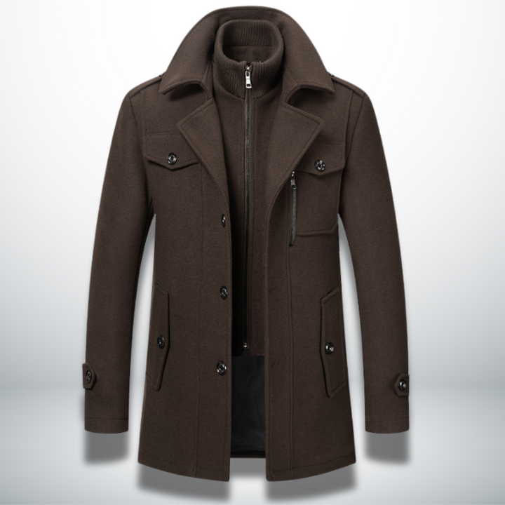 Herren Smart-Casual Mantel mit Knopfverschluss Eleganter Alltagsmantel für Büro und Freizeit 4