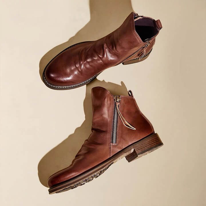 Herren Stiefel Leder Schwarz mit Orthopädischem Arch Support für Winterkomfort 3