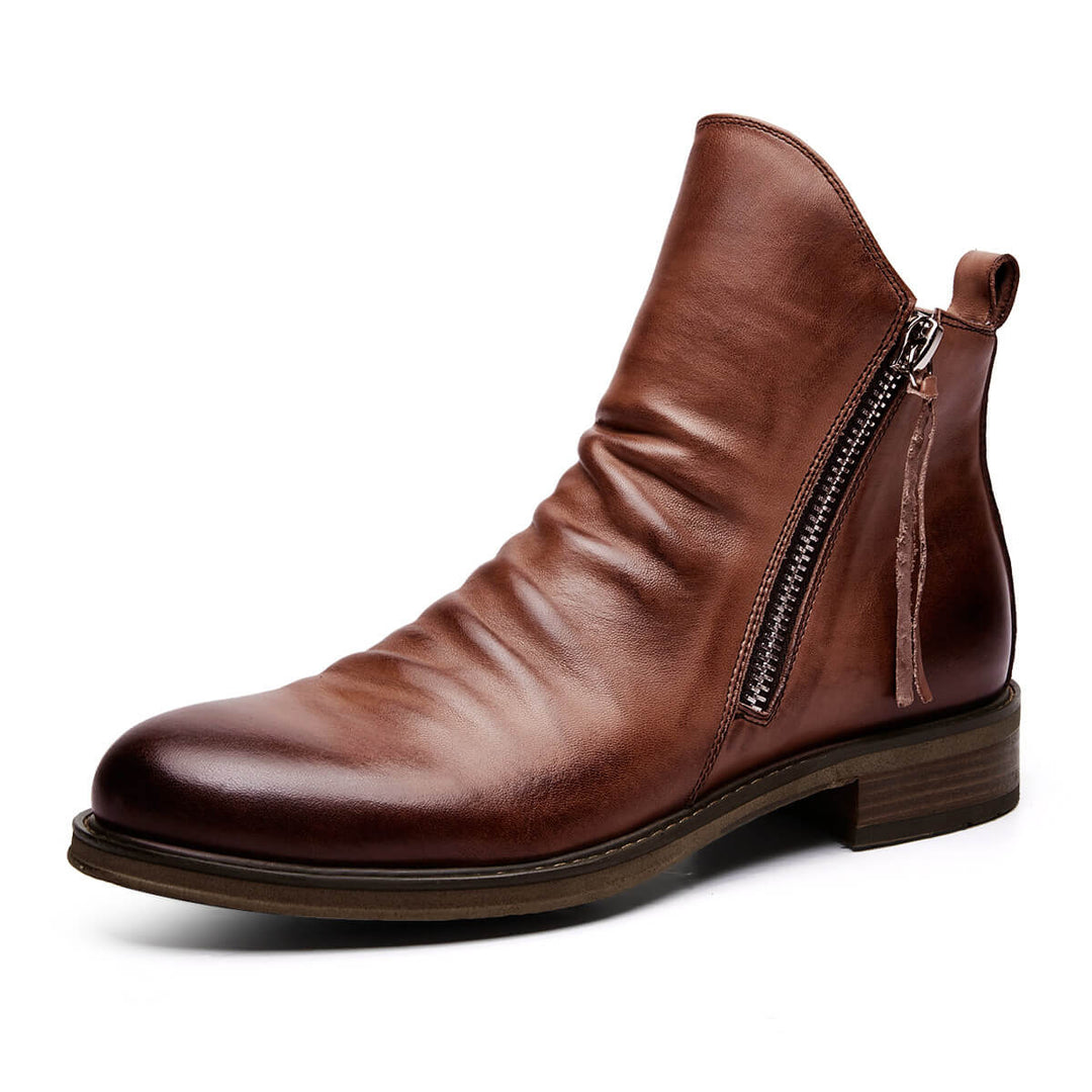 Herren Stiefel Leder Schwarz mit Orthopädischem Arch Support für Winterkomfort 4