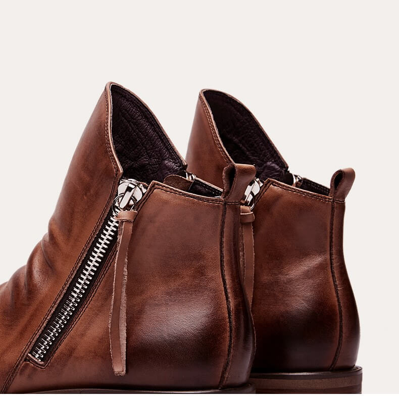 Herren Stiefel Leder Schwarz mit Orthopädischem Arch Support für Winterkomfort 6