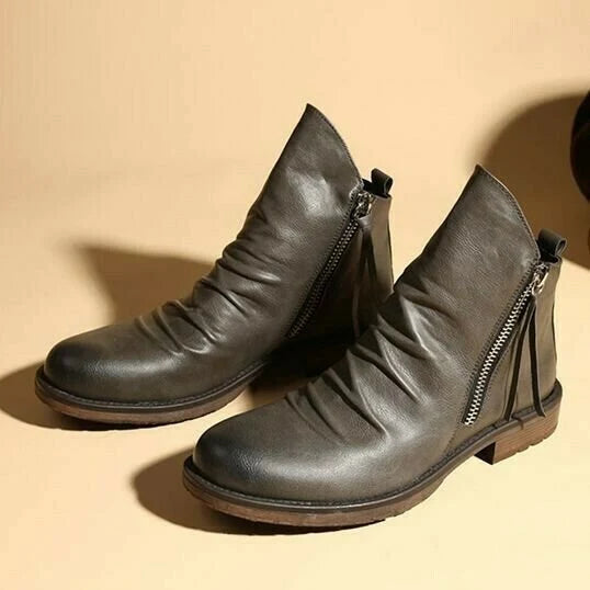 Herren Stiefel Leder Schwarz mit Orthopädischem Arch Support für Winterkomfort 9