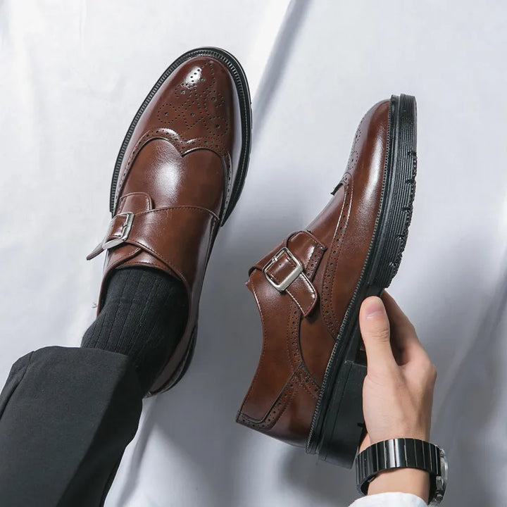 Herren Stiefel Schwarz Mit Arch Support – Elegante Lederstiefel Für Winter & Alltag, Robuste Sohle, Schnallendetail 3