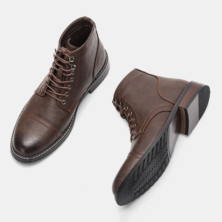 Herren Stiefel Schwarz Mit Arch Support – Klassische Lederstiefel Für Vielseitigen Stil Und Rutschfeste Sohle 0