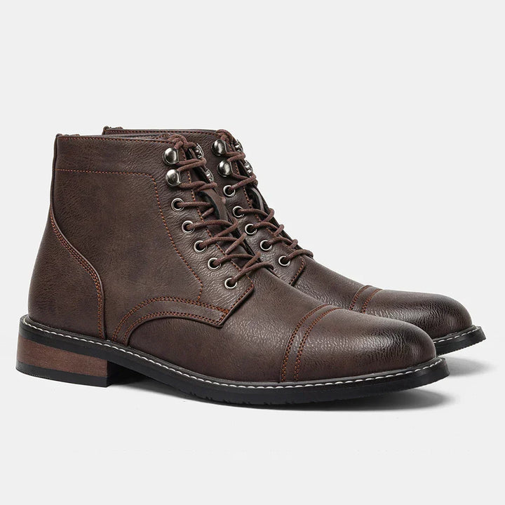 Herren Stiefel Schwarz Mit Arch Support – Klassische Lederstiefel Für Vielseitigen Stil Und Rutschfeste Sohle 3