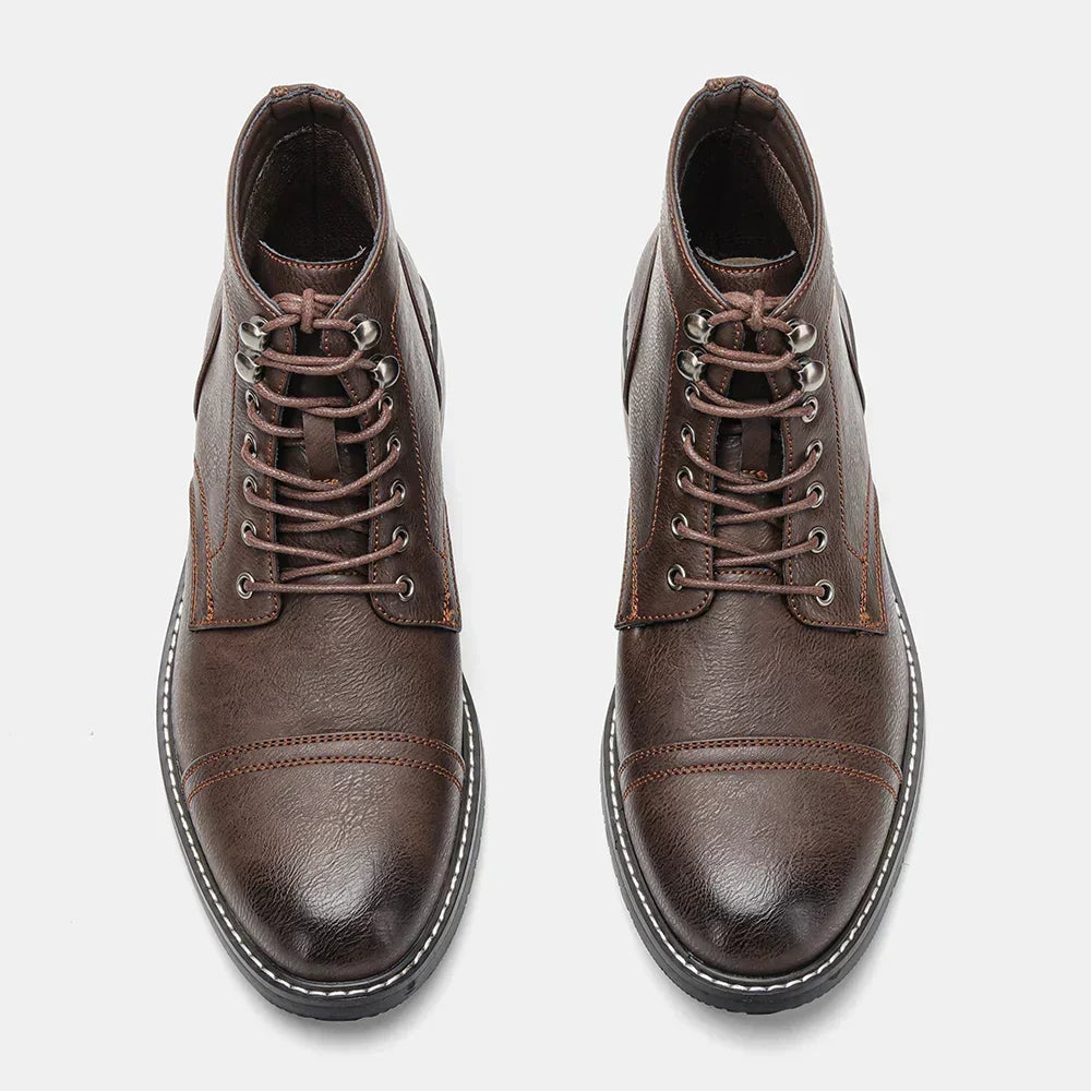Herren Stiefel Schwarz Mit Arch Support – Klassische Lederstiefel Für Vielseitigen Stil Und Rutschfeste Sohle 4