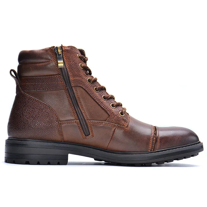 Herren Stiefel Schwarz Orthopädisch mit Reißverschluss und Schnürung – Robuste Winterstiefel für Optimalen Halt 0