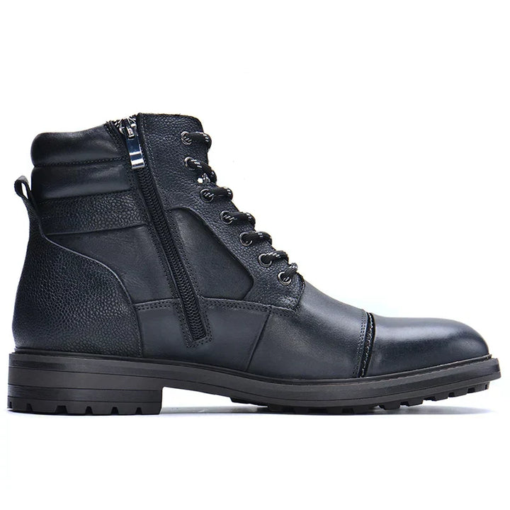 Herren Stiefel Schwarz Orthopädisch mit Reißverschluss und Schnürung – Robuste Winterstiefel für Optimalen Halt 1