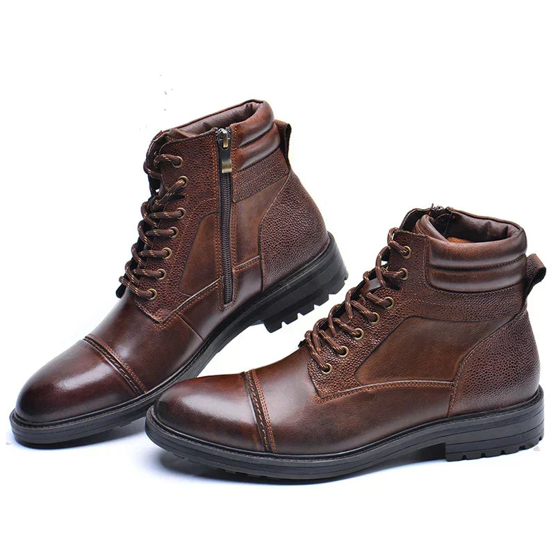 Herren Stiefel Schwarz Orthopädisch mit Reißverschluss und Schnürung – Robuste Winterstiefel für Optimalen Halt 2