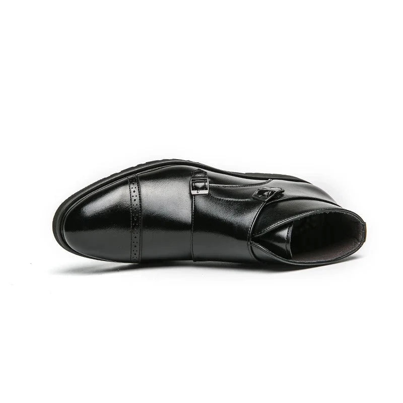 Herren Stiefeletten Schwarz Mit Doppelschnalle & Arch Support – Orthopädische Elegante Stiefeletten Für Komfort 3