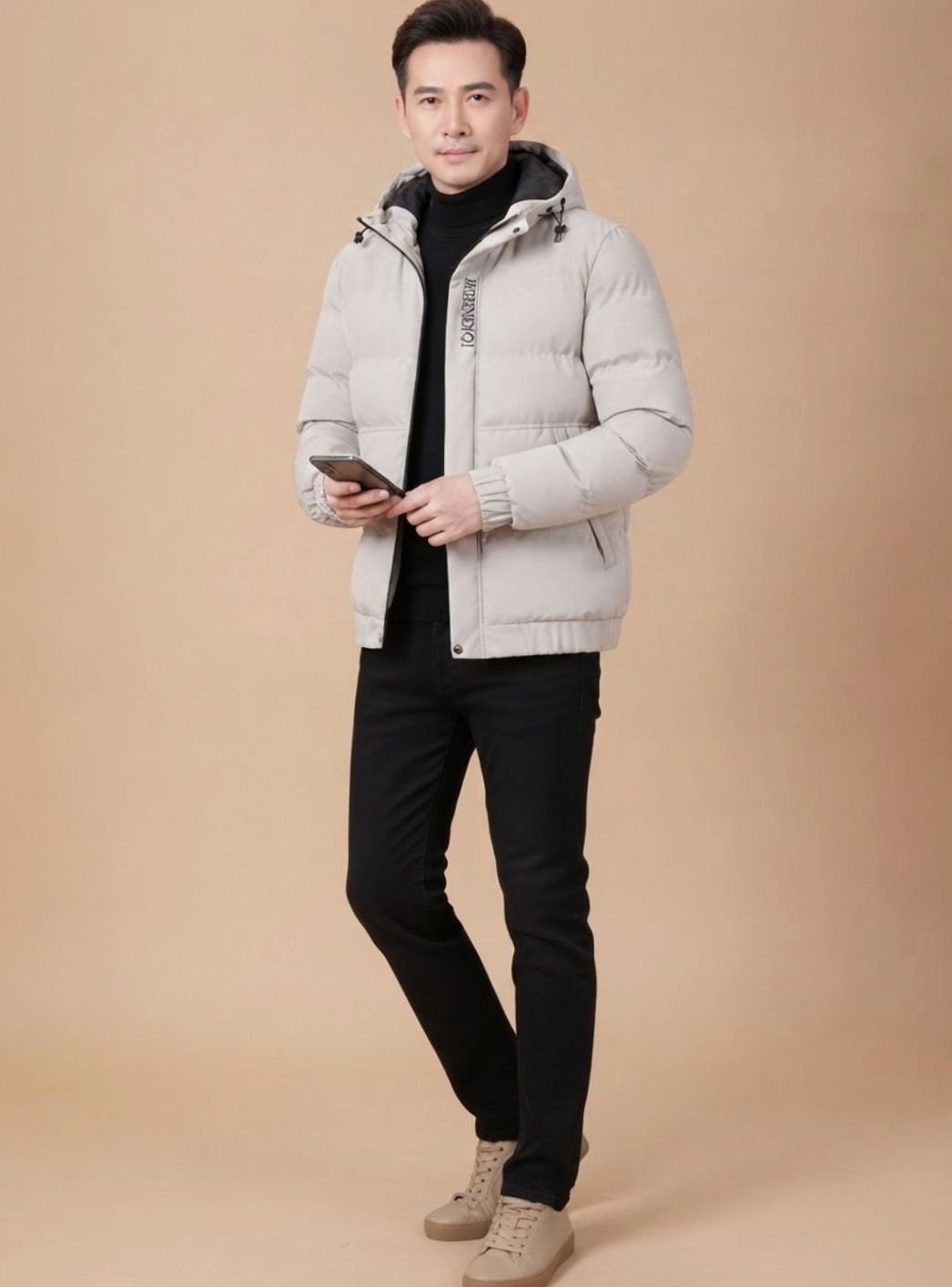 Herren Winterjacke Gesteppte Kapuzenjacke Warm Gefüttert Für Kalte Tage 2