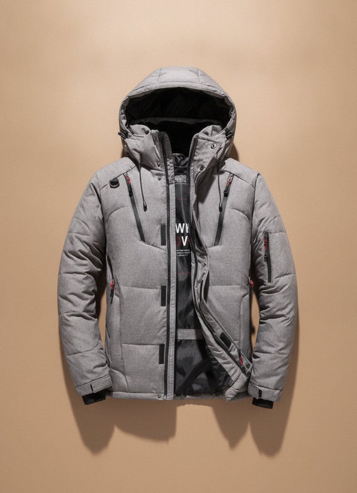 Herren Winterjacke Winddicht Gefüttert mit Kapuze – Warme Outdoorjacke für Kalte Tage 0