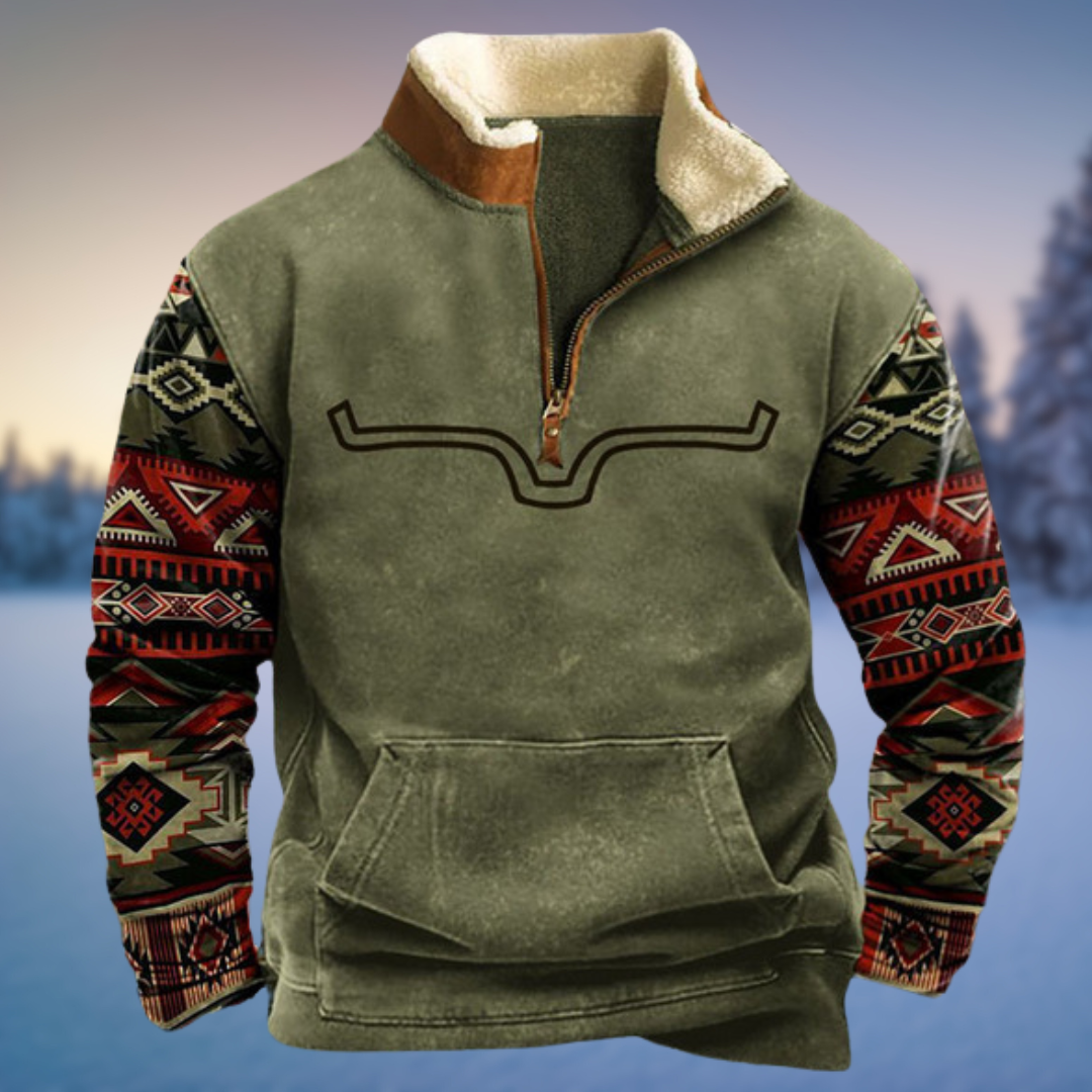 Herren Winterpullover mit Halb-Reißverschluss Lässig Warm Komfortabel 0