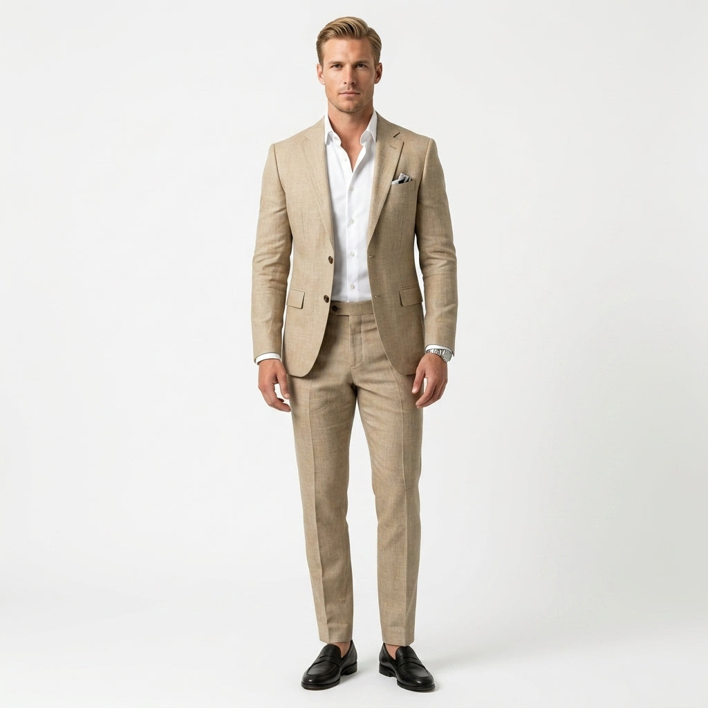 Herren Zweiteiliger Anzug mit Klassischem Sakko und Gerader Hose für Elegante Anlässe 3