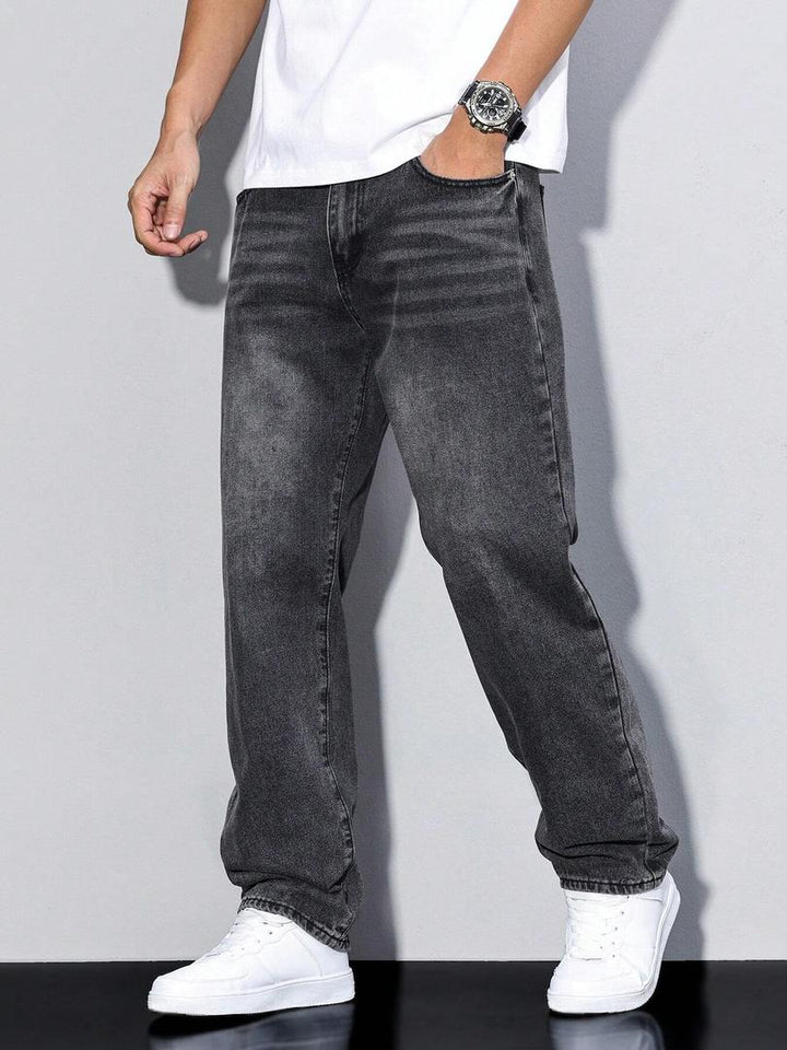 Herrenjeans Gerade Passform Komfortabel Vielseitig Kombinierbar Denim 0