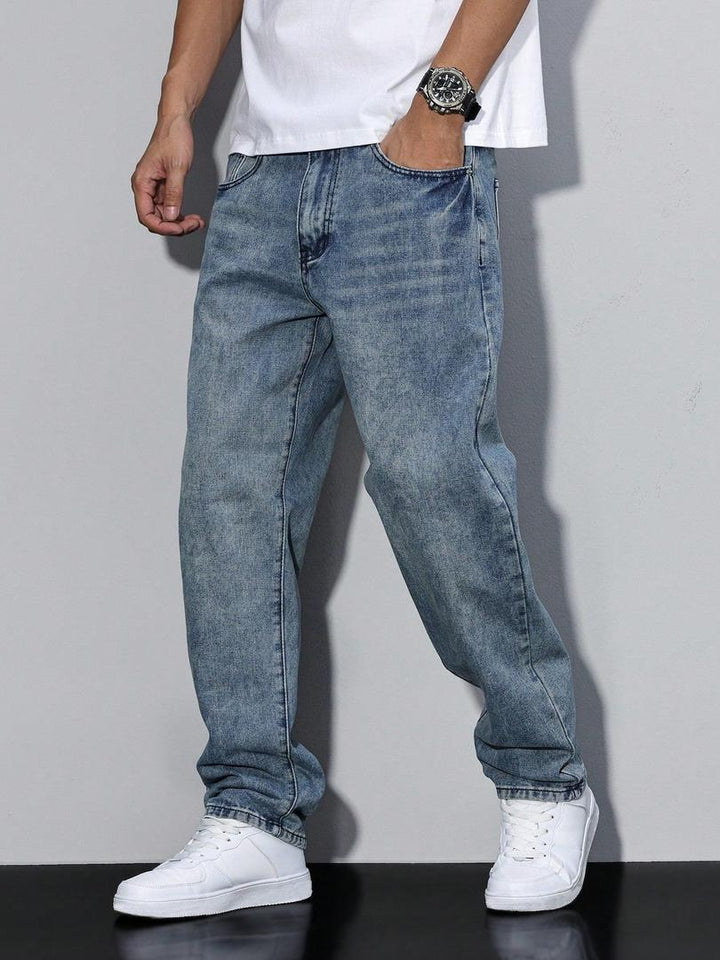 Herrenjeans Gerade Passform Komfortabel Vielseitig Kombinierbar Denim 2