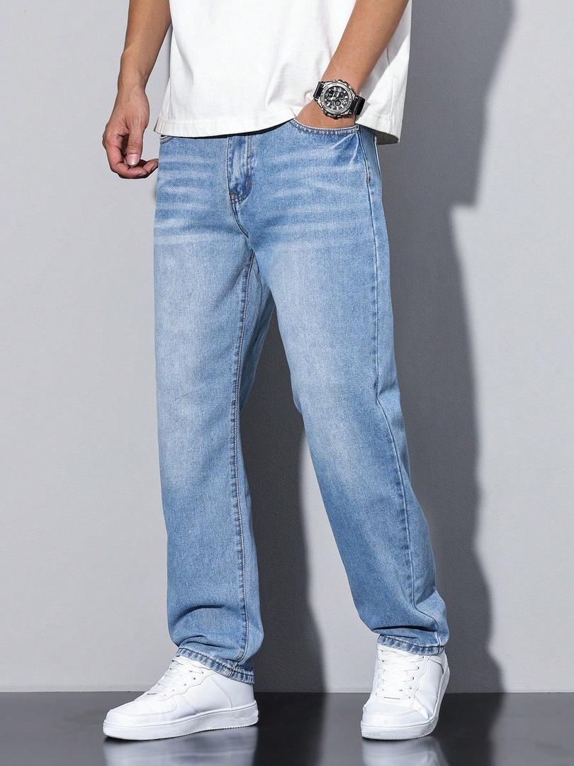 Herrenjeans Gerade Passform Komfortabel Vielseitig Kombinierbar Denim 3