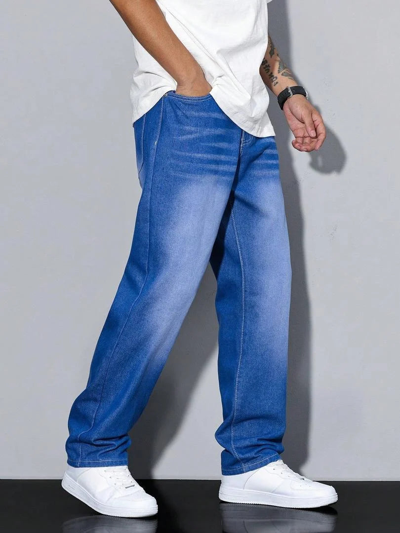 Herrenjeans Gerade Passform Komfortabel Vielseitig Kombinierbar Denim 4