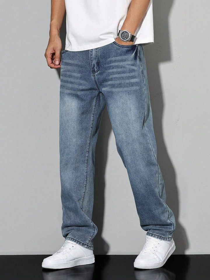 Herrenjeans Gerade Passform Komfortabel Vielseitig Kombinierbar Denim 5