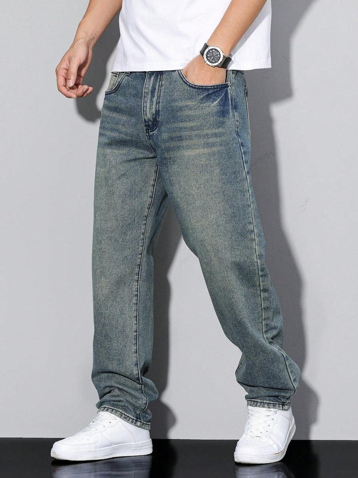 Herrenjeans Gerade Passform Komfortabel Vielseitig Kombinierbar Denim 7