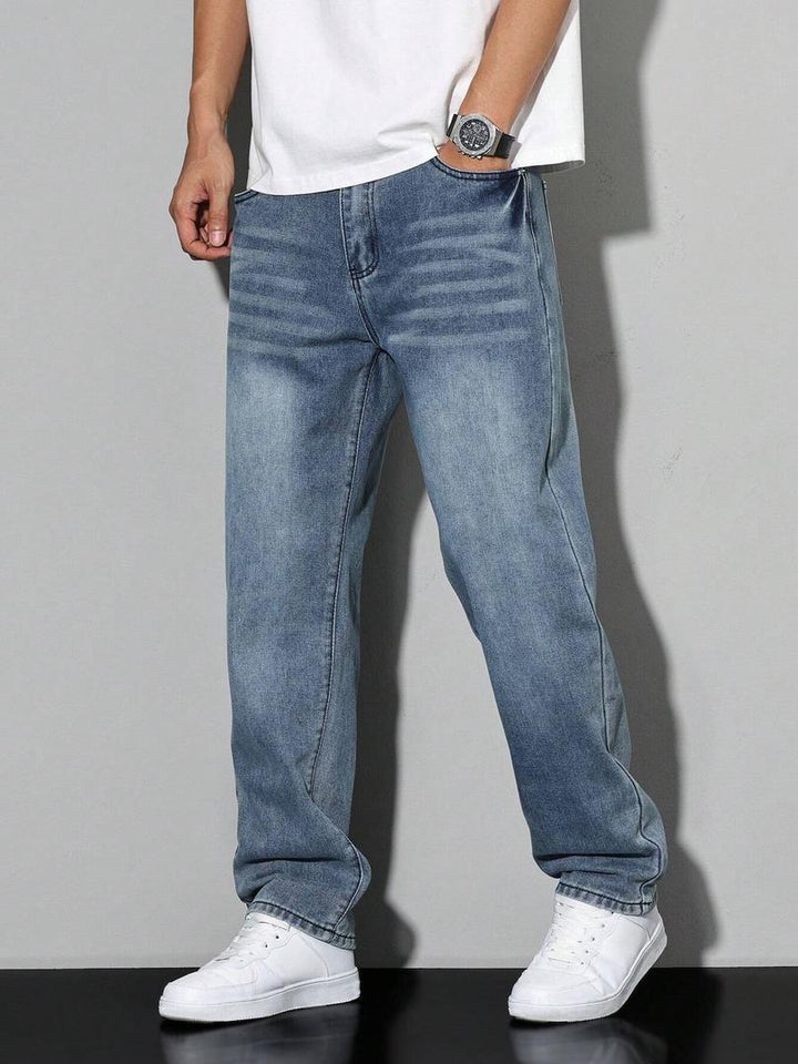 Herrenjeans Gerade Passform Komfortabel Vielseitig Kombinierbar Denim 9