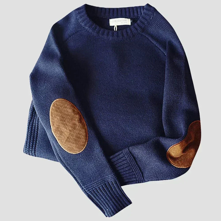 Herrenpullover Klassisch Mit Ellenbogenpatches Für Winterkomfort – Zeitloser Strickpullover Für Stilvolle Wintertage 2