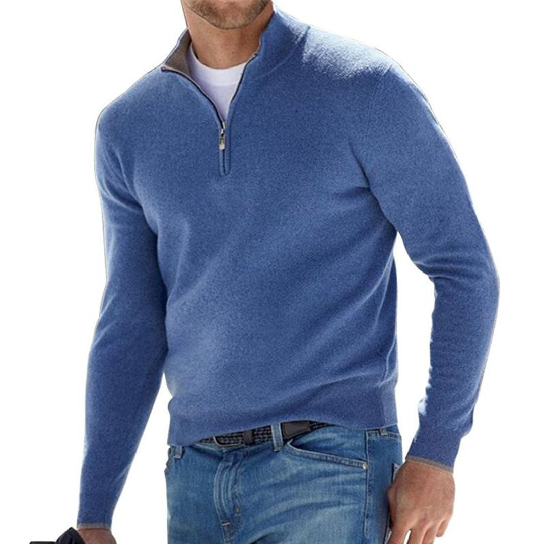 Herrenpullover Mit Halbem Reißverschluss, Regular Fit, Komfortabler Strickpullover Für Alltag Und Büro 0
