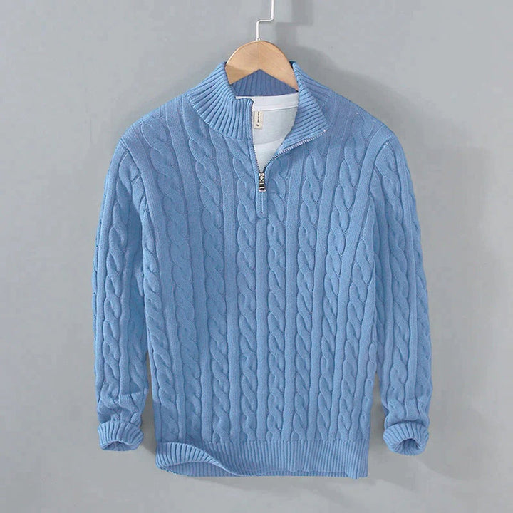 Herrenpullover Mit Halbzip Und Zopfmuster Für Kühle Tage – Stilvoller Komfort Für Jeden Anlass 4