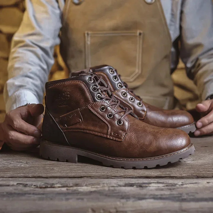 Herrenstiefel Schwarz Mit Orthopädischem Arch Support – Robuste Freizeitstiefel Für Komfort Und Stil 1