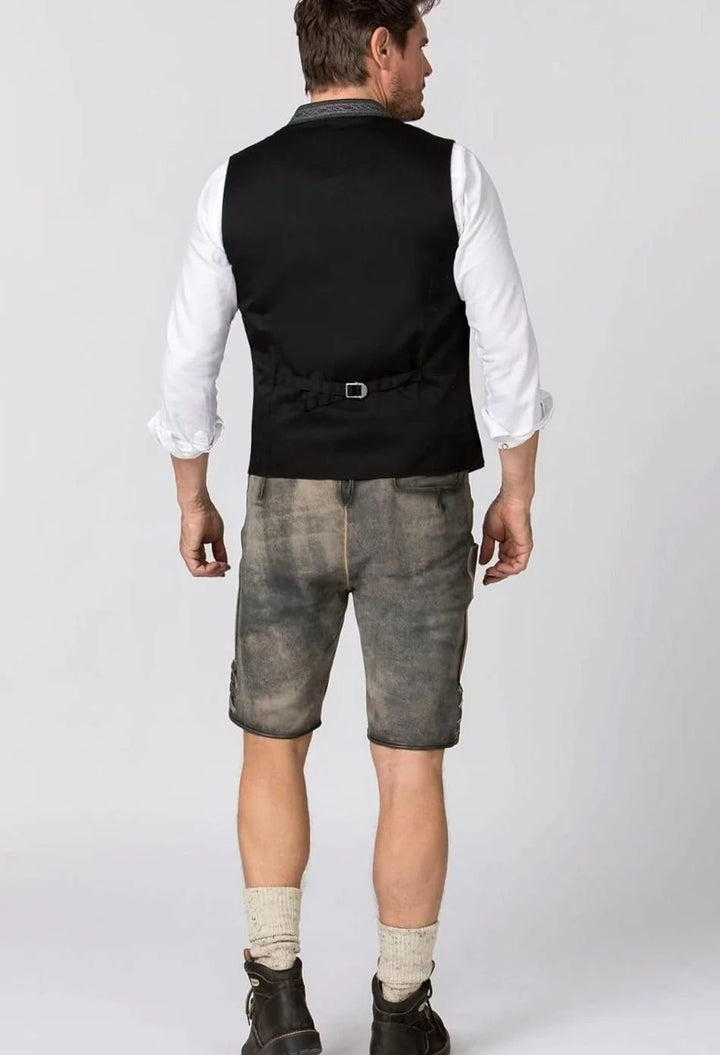 Herrenweste Trachten Gilet Mit Stehkragen & Dekorativen Knöpfen Für Festliche Anlässe - Bayerischer Stil 3
