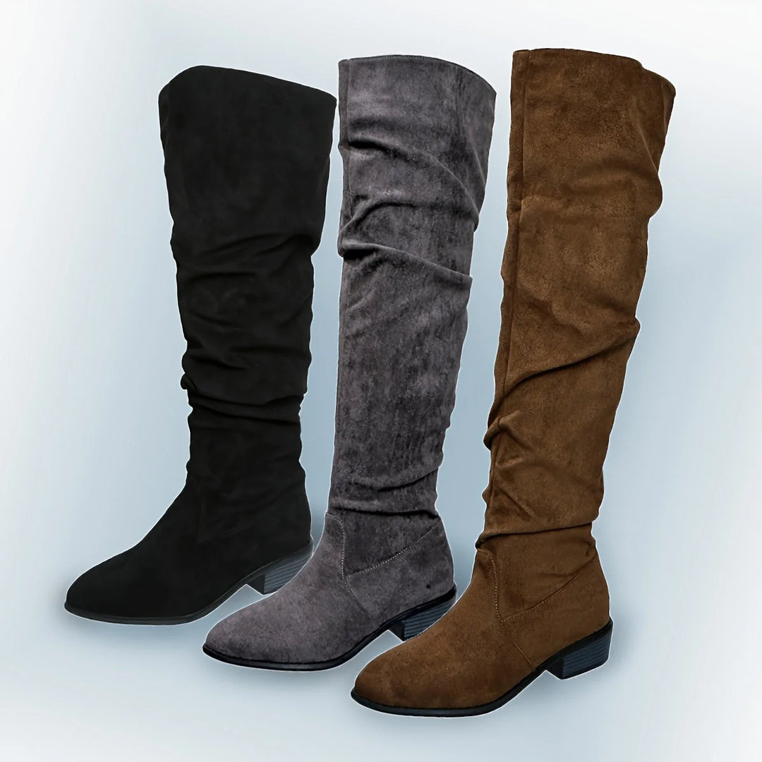 Jacinda | Damen Overknee-Stiefel mit niedrigem Blockabsatz 5