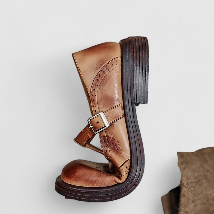 Klassische Damen T-Riemchen Schuhe mit Orthopädischer Fußgewölbeunterstützung für Eleganz und Komfort 3