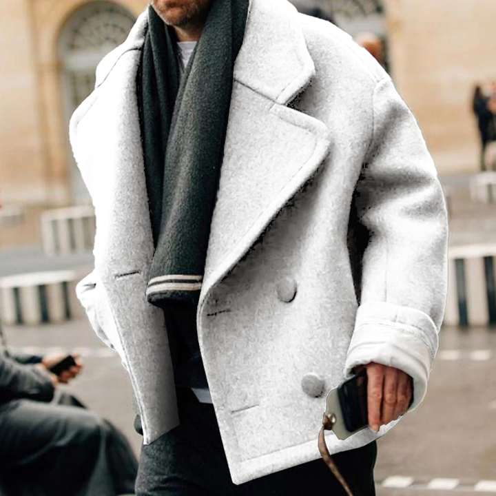 Klassische Wolljacke für Herren Eleganter Wintermantel Warm und Vielseitig 0