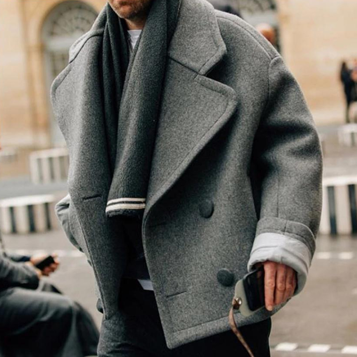 Klassische Wolljacke für Herren Eleganter Wintermantel Warm und Vielseitig 1