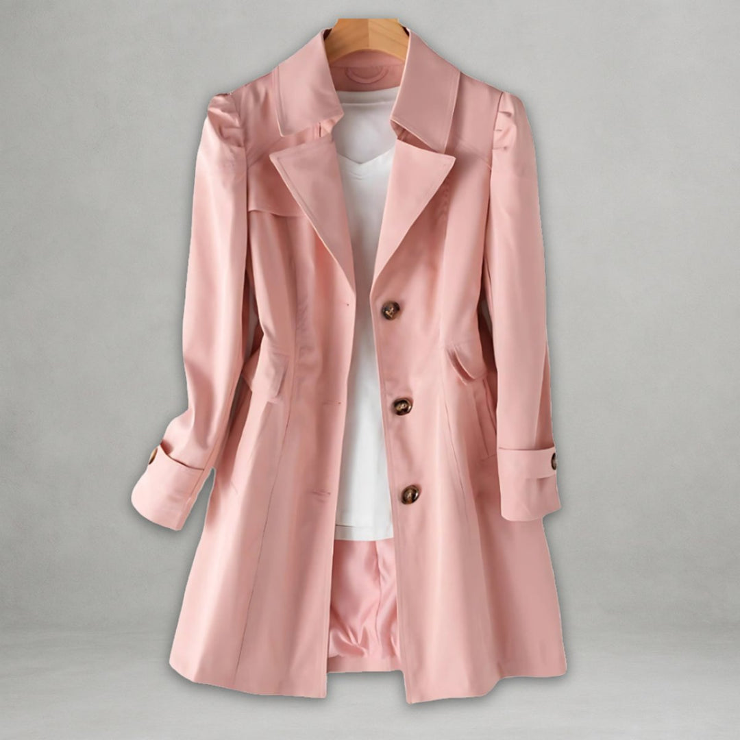 Klassischer Damen-Trenchcoat mit Reverskragen und einreihiger Knopfleiste 4