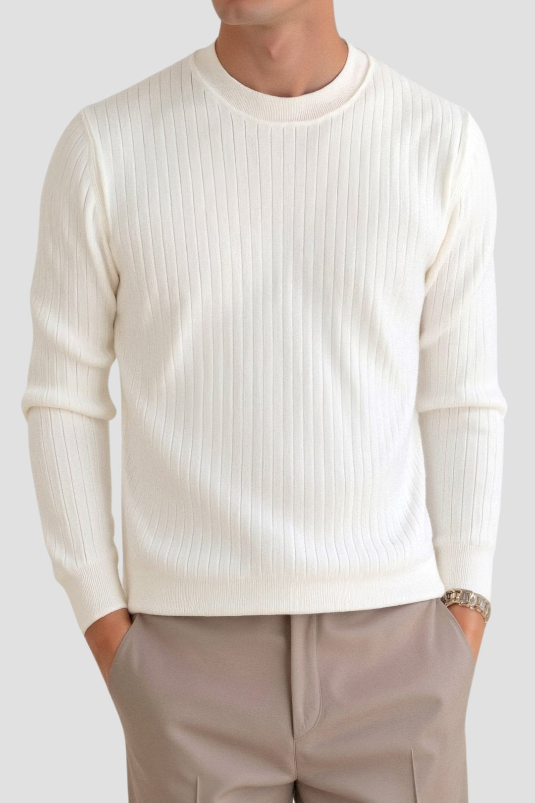Langarmshirt Herren Feinripp Minimalistisch Komfortabel Für Vielseitige Looks 4