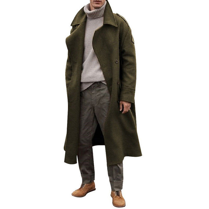Langer Herrenmantel mit lockerem Schnitt für eleganten Alltagsstil 0