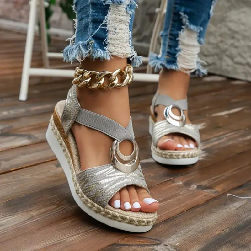 Lässige Slip-On-Sandalen für Damen – Trendige Espadrilles mit strukturierten Riemen 1