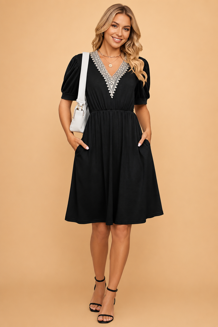 Leichtes Sommerkleid für Frauen – Lässiger V-Ausschnitt, ärmellos, vielseitig 8