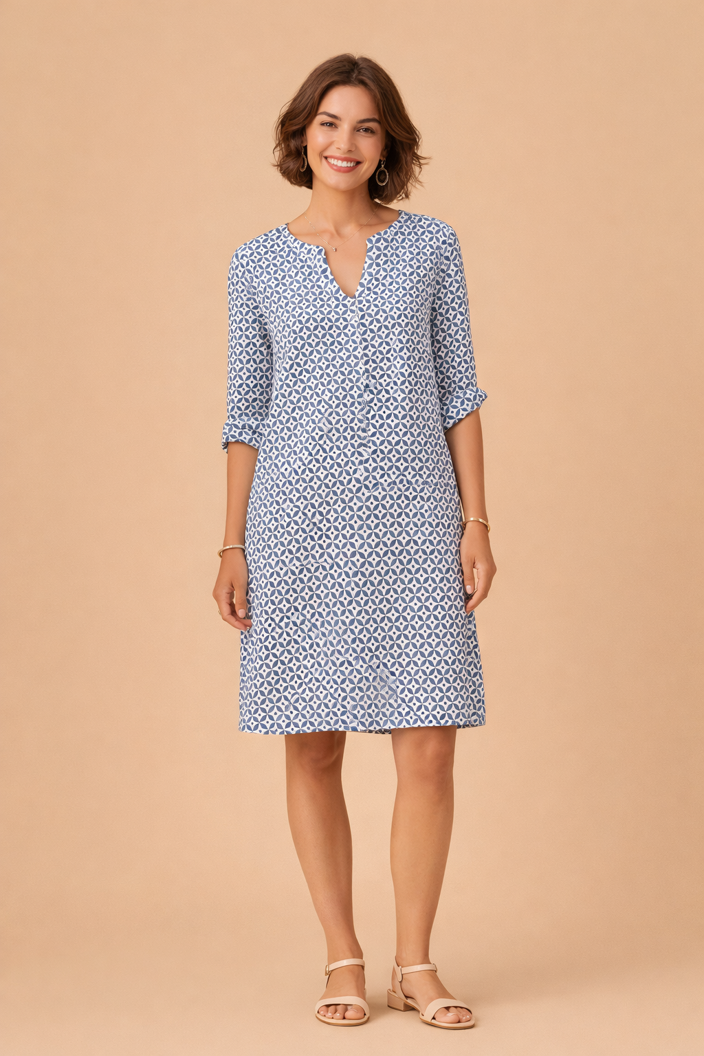 Luftiges Damenkleid Mit V-Ausschnitt – Bequemes Sommerkleid Für Elegante Anlässe 2
