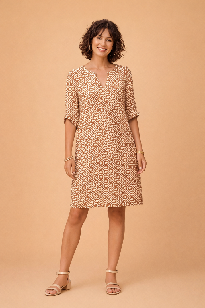 Luftiges Damenkleid Mit V-Ausschnitt – Bequemes Sommerkleid Für Elegante Anlässe 3