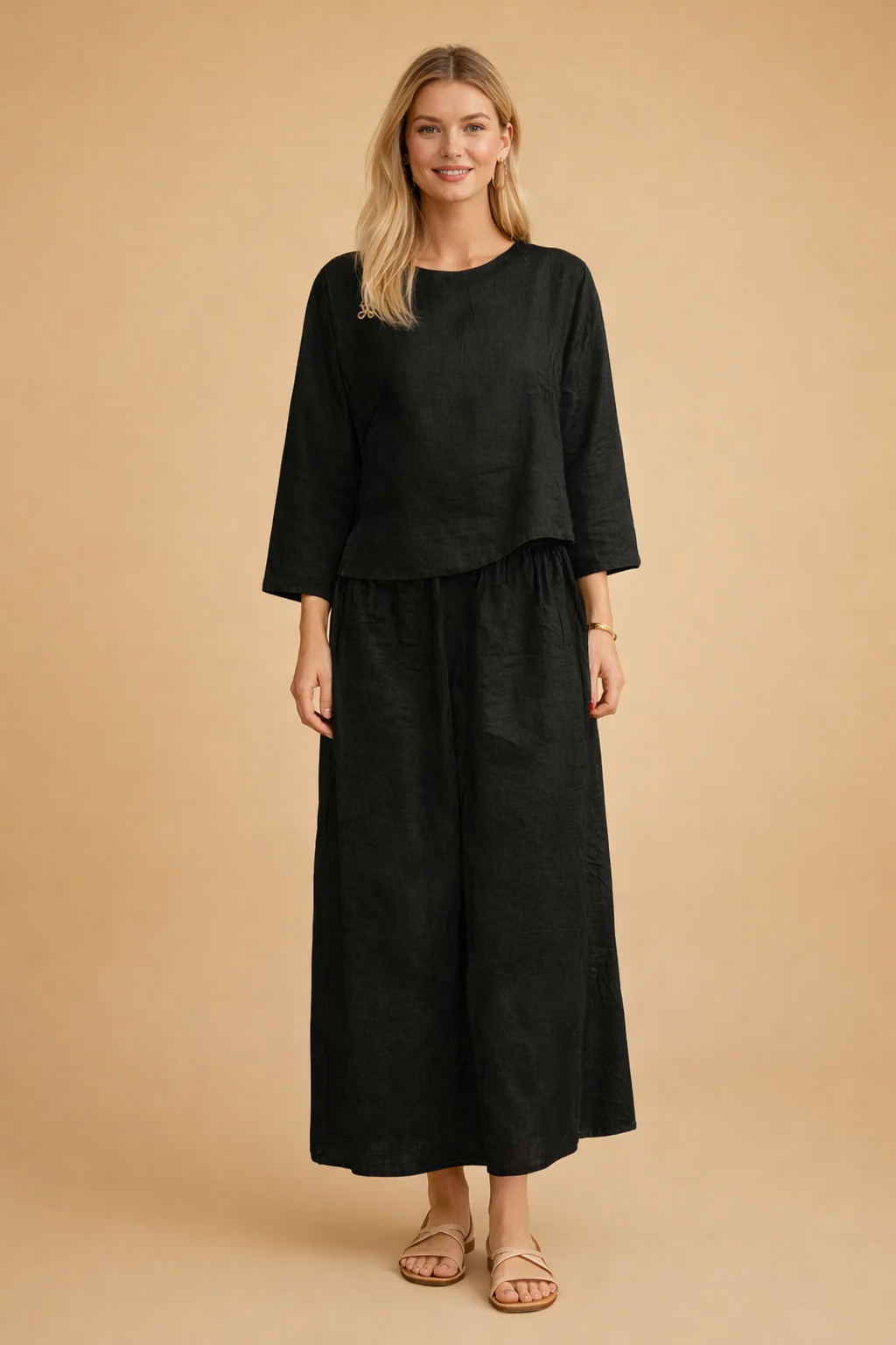 Luftiges Set aus Bluse und Hose für Damen – Elegante Sommermode 0