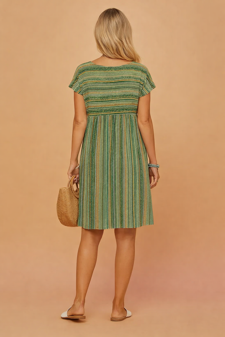 Luftiges gestreiftes Minikleid im Boho-Stil für Damen – Perfekt für den Sommer 3
